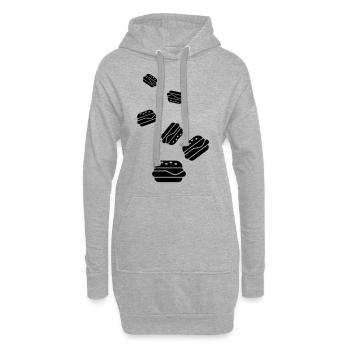 Burger Icon Silhouette - Hoodie Dress - heather grey - Front