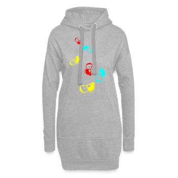 Apfel icon vitamine - Hoodie-Kleid - Grau meliert - Vorne