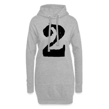 Maillot numéro 2 - Sweat-shirt à capuche long Femme - gris chiné - Devant