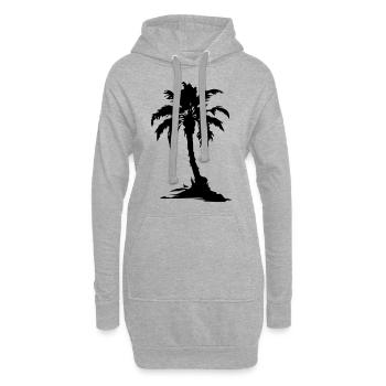 Symbole de la silhouette de Palm Island - Sweat-shirt à capuche long Femme - gris chiné - Devant