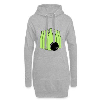 Bier Bowling mit Bowlingkugel. Zweifarbig. - Hoodie-Kleid - Grau meliert - Vorne