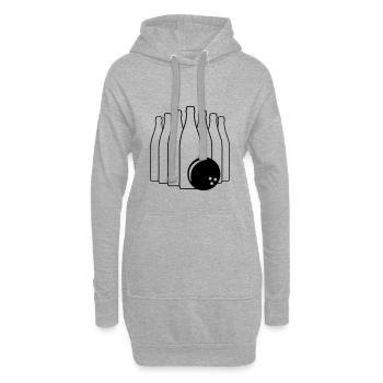 Bier Bowling mit Bowlingkugel - Hoodie-Kleid - Grau meliert - Vorne
