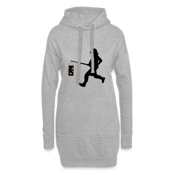 Policier avec lanterne - Riotcop Banksy Style Vecteur - Sweat-shirt à capuche long Femme - gris chiné - Devant
