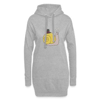 Schnecke mit Hut lustige Tiere für Kinder - Sweat-shirt à capuche long Femme - gris chiné - Devant