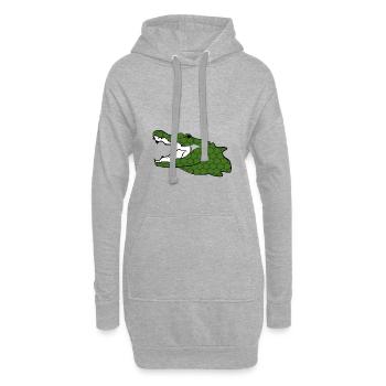 Crocodile Nil Crocodile Alligator Reptile Cadeau - Sweat-shirt à capuche long Femme - gris chiné - Devant