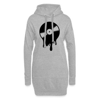 Melting Vinyl Record - Sweat-shirt à capuche long Femme - gris chiné - Devant