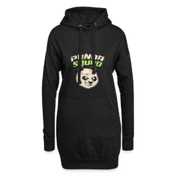 Panda Squad I Bär - Hoodie-Kleid - Schwarz - Vorne