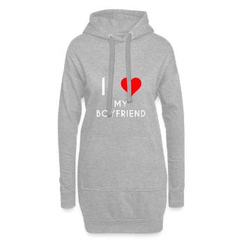 J'adore mon ami ami motif - Sweat-shirt à capuche long Femme - gris chiné - Devant