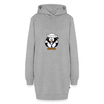 Pingouin avec ancre - Sweat-shirt à capuche long Femme - gris chiné - Devant