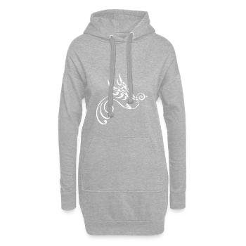 Maori tatouage oiseau liberté blanc - Sweat-shirt à capuche long Femme - gris chiné - Devant