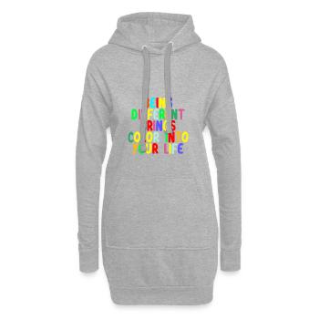 Be different sei du selbst bring Farbe ins Leben - Hoodie-Kleid - Grau meliert - Vorne