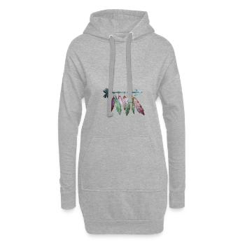 Gefiederter Indianer Pfeil - Hoodie-Kleid - Grau meliert - Vorne