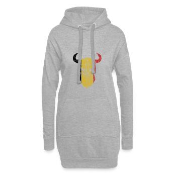 Belgien Flagge Wikinger Geschenkidee - Hoodie-Kleid - Grau meliert - Vorne