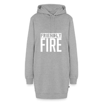 Friendly Fire - Gaming Gamer - Hoodie-Kleid - Grau meliert - Vorne