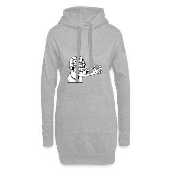 Angry Meme - Hoodie-Kleid - Grau meliert - Vorne