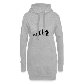 Evolution Eishockey, Icehockey, schwarz - Hoodie-Kleid - Grau meliert - Vorne