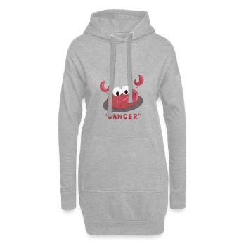 Sternzeichen Krebs - Hoodie-Kleid - Grau meliert - Vorne