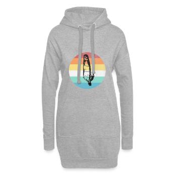 Windsurfer - Sweat-shirt à capuche long Femme - gris chiné - Devant