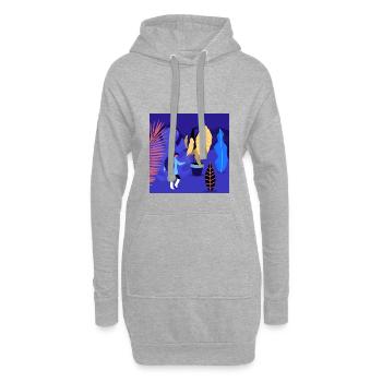 magic plants - Hoodie-Kleid - Grau meliert - Vorne