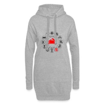 Sternzeichen Krebs - Hoodie-Kleid - Grau meliert - Vorne