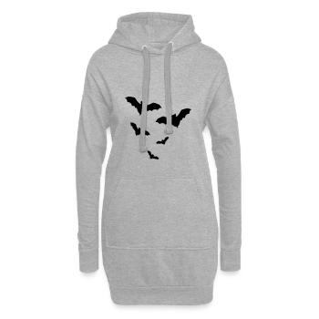 Chauves-souris - Sweat-shirt à capuche long Femme - gris chiné - Devant