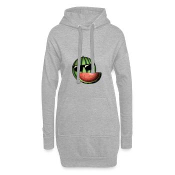Pastèque - Sweat-shirt à capuche long Femme - gris chiné - Devant