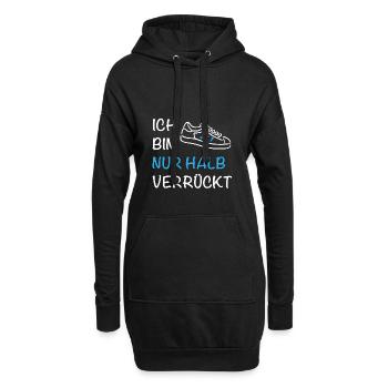 Demi Fou Demi-Marathon Chaussures Coureur Cadeau - Sweat-shirt à capuche long Femme - noir - Devant