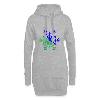 Weihnachtsstern -Winter - Hoodie-Kleid - Grau meliert - Vorne