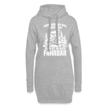Wenn man den Weg gehen kann - Mountainbike - Hoodie-Kleid - Grau meliert - Vorne