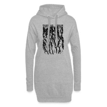Deutsche Stieleiche (Quercus Robur) Borke / Rinde - Hoodie-Kleid - Grau meliert - Vorne