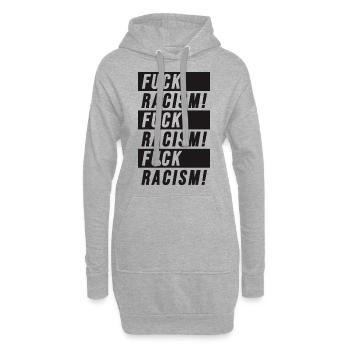 Fuck Racism Graphic - Sweat-shirt à capuche long Femme - gris chiné - Devant