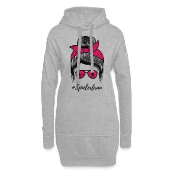 Spielerfrau eines Fußballers Fussballspielers - Hoodie-Kleid - Grau meliert - Vorne