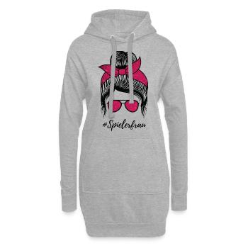 Spielerfrau Fußball Handball Volleyball Basketball - Hoodie-Kleid - Grau meliert - Vorne