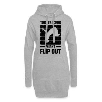 Parkour - Sweat-shirt à capuche long Femme - gris chiné - Devant