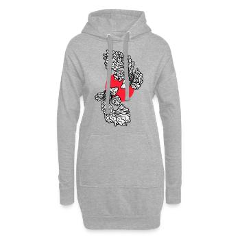 Koi Karpfen Japanische Kunst Fische Yin Yang - Hoodie-Kleid - Grau meliert - Vorne
