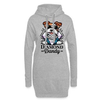 Dandie Dinmont Terrier en dessin animé - Sweat-shirt à capuche long Femme - gris chiné - Devant