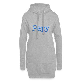 PAPY. FÊTE DES PÈRES. BONNE FÊTE PAPY. JE T'AIME. - Sweat-shirt à capuche long Femme - gris chiné - Devant