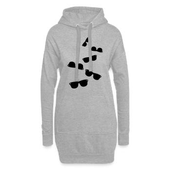 symbole d’icône de lunettes de soleil - Sweat-shirt à capuche long Femme - gris chiné - Devant