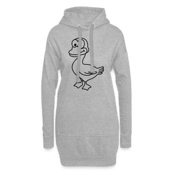 Ente Comic Tier - Hoodie-Kleid - Grau meliert - Vorne