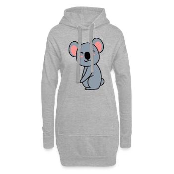 Koala Comic Tier - Hoodie-Kleid - Grau meliert - Vorne