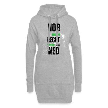 Hob i recht - bayerischer Spruch - Hoodie-Kleid - Grau meliert - Vorne
