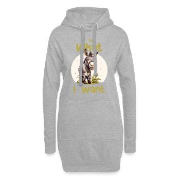 I do what I want - donkey - Hoodie Dress - heather grey - Front