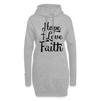 Hoffnung Liebe Glaube - Hoodie-Kleid - Grau meliert - Vorne