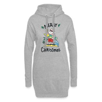 Noël en juillet - Sweat-shirt à capuche long Femme - gris chiné - Devant