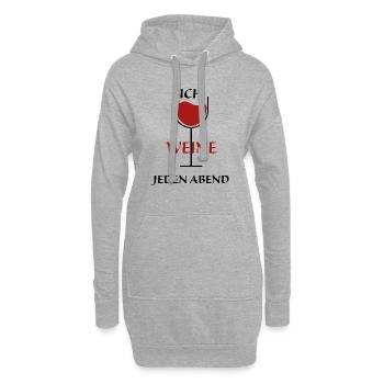 Ich Weine jeden Abend - Hoodie-Kleid - Grau meliert - Vorne