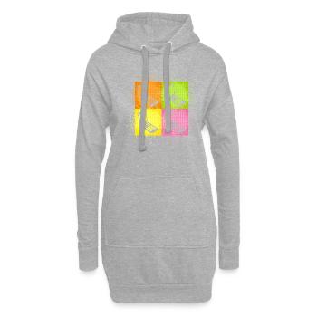 Retro PopArt Ästhetik KlappHandy Vintage Flipphone - Hoodie-Kleid - Grau meliert - Vorne