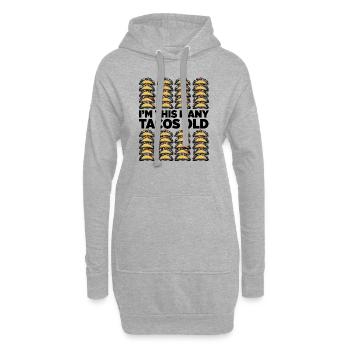 40. Geburtstag Geschenkidee Vierzig Tacos Lustig - Hoodie-Kleid - Grau meliert - Vorne