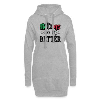 Italiener Italien Lustiger Spruch Geschenkidee - Hoodie-Kleid - Grau meliert - Vorne