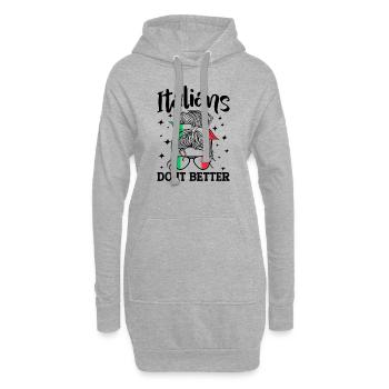 Italienerin Italien Lustiger Spruch Geschenkidee - Hoodie-Kleid - Grau meliert - Vorne