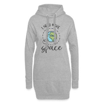PLUS PLACE TERRE MONDE ESPACE PLANÈTE UNIVERS MOTIF - Sweat-shirt à capuche long Femme - gris chiné - Devant